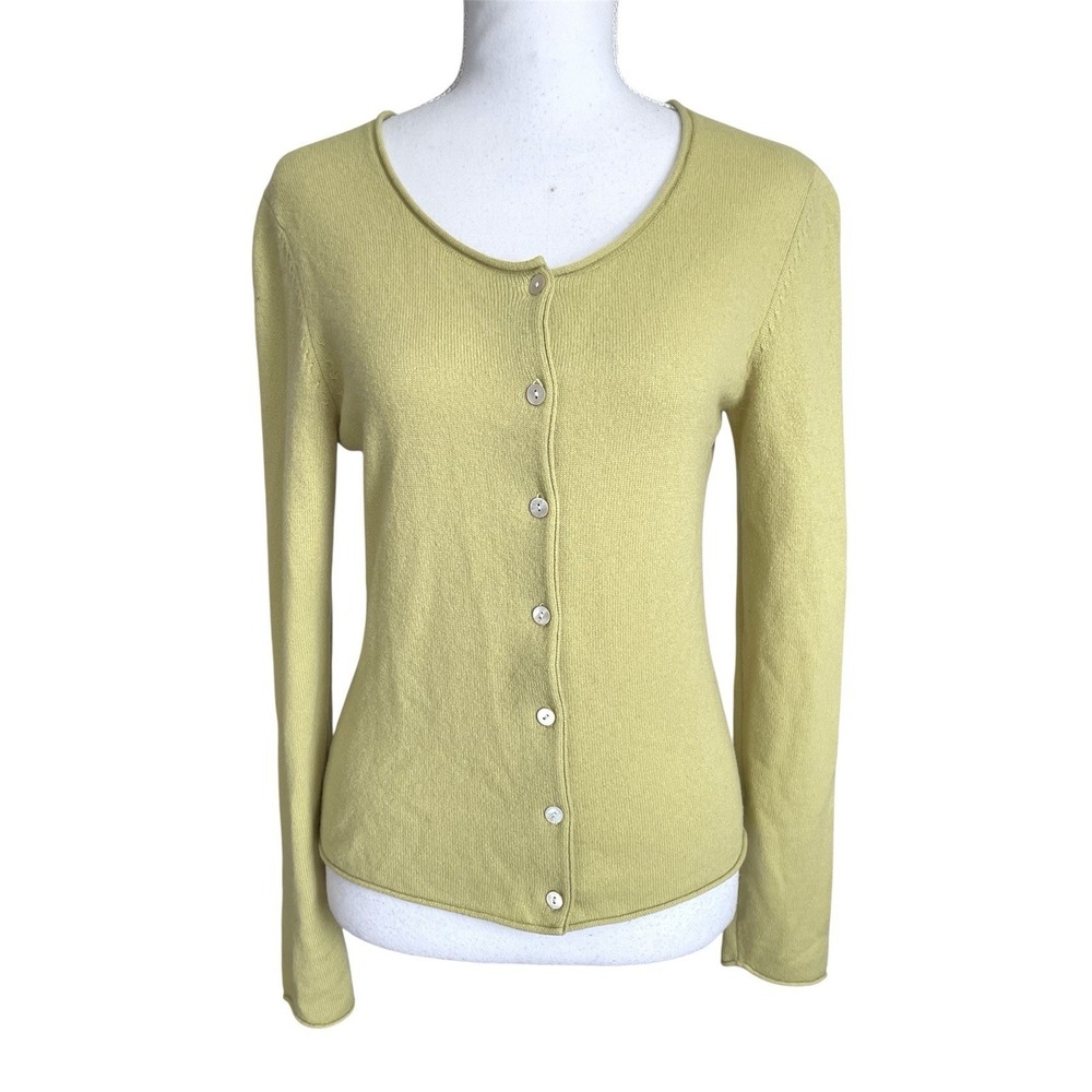 Vintage Sundance 100% Cashmere Cardigan Sweater‎ Green Fairycore Forest Fairy M